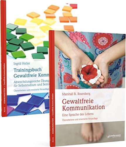 Buchpaket: "Basispaket Gewaltfreie Kommunikation - Grundlagen + Training: Bundle aus: Marshall B. Rosenberg, Gewaltfreie Kommunikation. Eine Sprache des Lebens & ... Übungen für Selbststudium und Seminare" von Marshall B. Rosenberg und Ingrid Holler (Amazon, 3955716139)