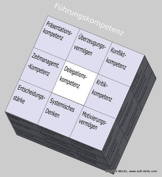 Delegationskompetenz im Soft Skills Würfel von André Moritz (© www.soft-skills.com)