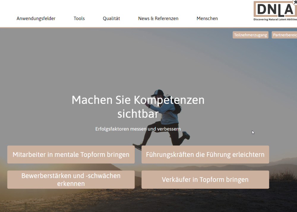 Mit "Discovering Natural Latent Abilities" sollen Kompetenzen messbar und sichtbar gemacht werden (Website Screenshot 25.03.2020)