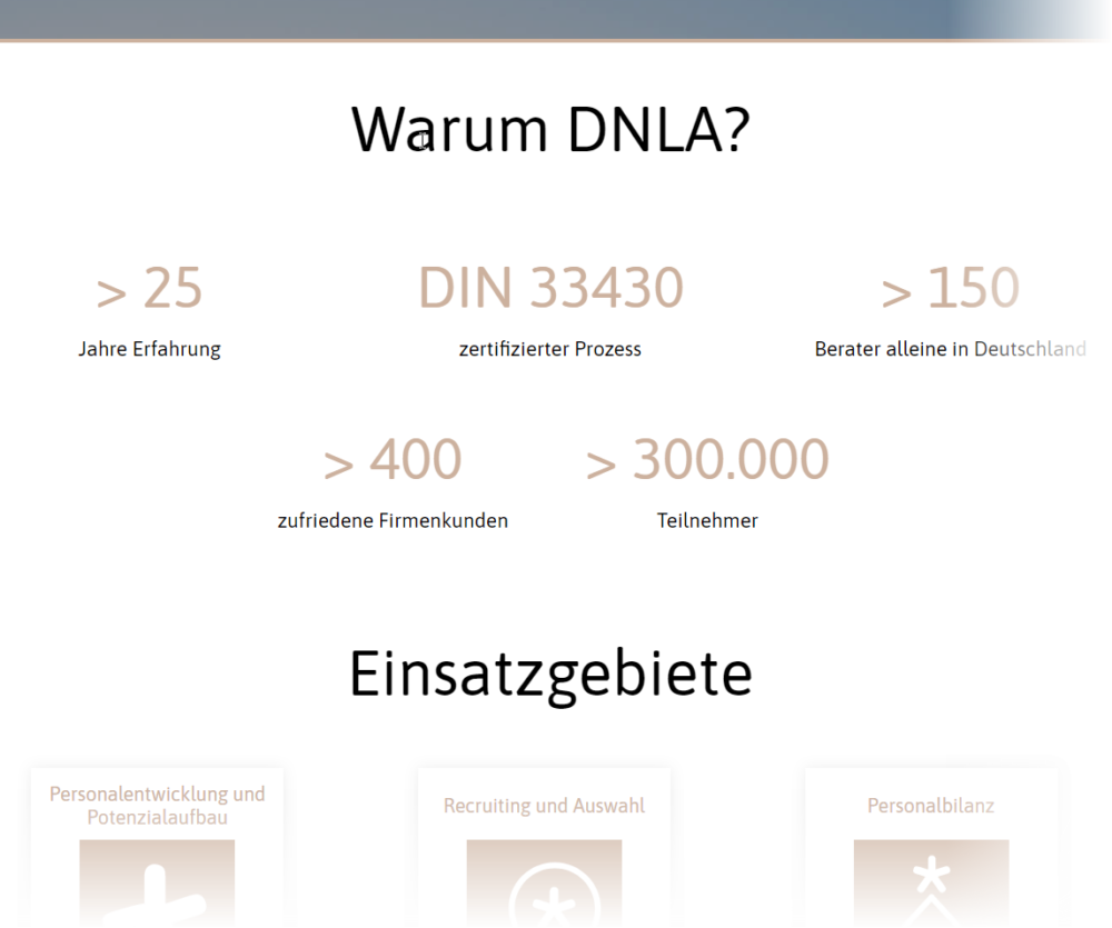 DNLA Potenzialanalyse - Website dnla.de vom 25.03.2020