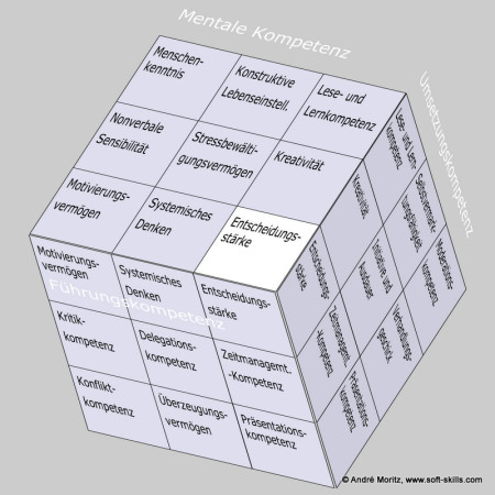 Entscheidungsstärke als Soft Skill im Kompetenzfeld "Mentale Kompetenz" des Soft Skills Würfels
