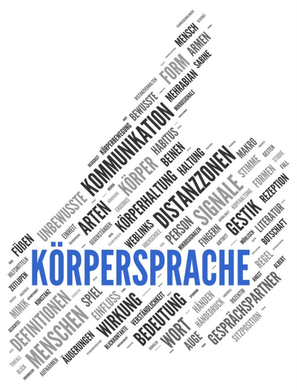 Körpersprache und seine Elemente: Körperhaltung, Gestik, Mimik, Habitus, Distanzzonen... (© XtravaganT / Fotolia)