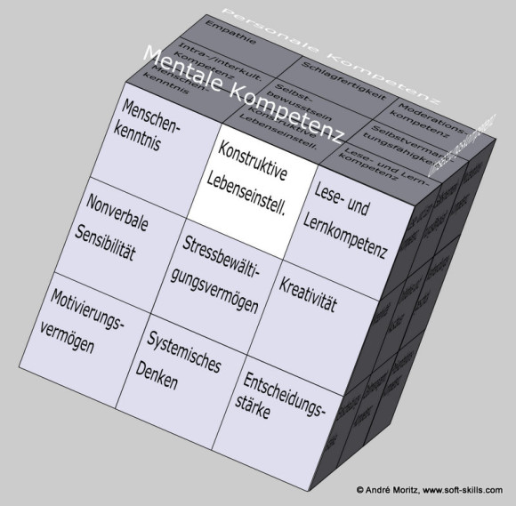 Konstruktive Lebenseinstellung als Soft Skill im Kompetenzfeld "Mentale Kompetenz" des Soft Skills Würfels