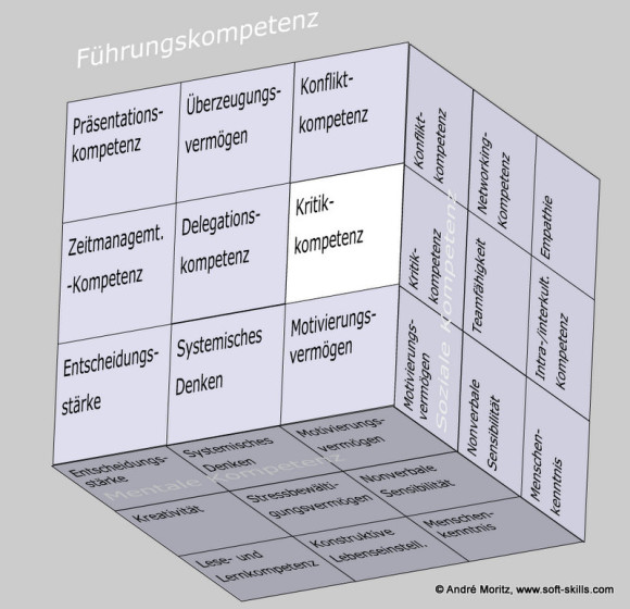 Kritikkompetenz als Soft Skill im Kompetenzfeld "Führungskompetenz" des Soft Skills Würfels