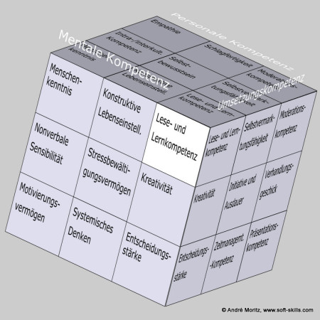 Lese- und Lernkompetenz als Soft Skill im Kompetenzfeld "Mentale Kompetenz" des Soft Skills Würfels