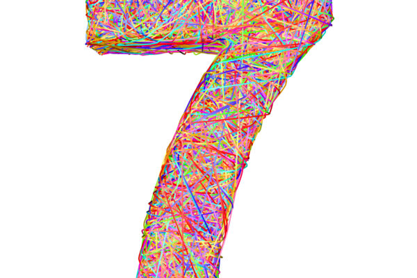 Die magische Zahl 7: Mehr als sieben Elemente können die meisten Leute nicht im Bewusstsein halten bzw. sich parallel merken. Deshalb versucht man z.B. die Menge an Items in Navigationsmenüs, in Präsentationen etc. auf maximal 7 zu beschränken. Auch viele Bücher nutzen das Prinzip im Sinne von 'The Seven Principles' o.ä. (© oneo / Fotolia)
