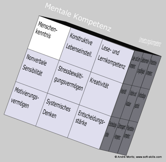 Menschenkenntnis als Soft Skill im Kompetenzfeld "Mentale Kompetenz" des Soft Skills Würfels