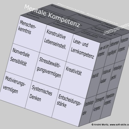 Mentale Kompetenz als Kompetenzfeld im Soft Skills Würfel (© André Moritz, www.soft-skills.com)