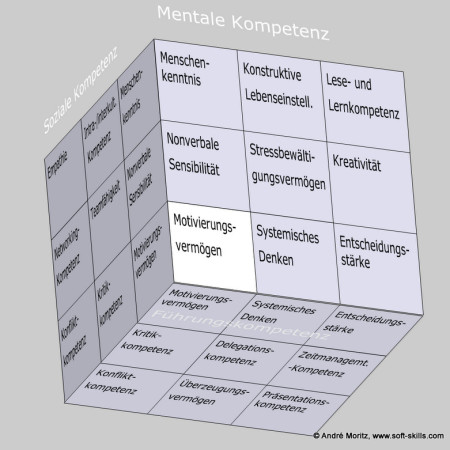 Motivierungsvermögen als Soft Skill im Kompetenzfeld "Mentale Kompetenz" des Soft Skills Würfels