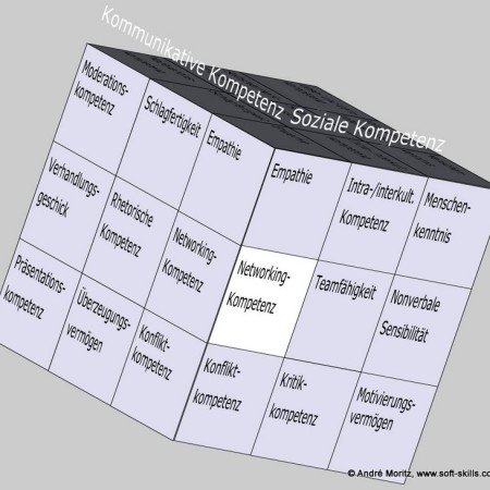 Networking-Kompetenz im Kompetenzfeld "Soziale Kompetenz" des Soft Skills Würfels (© André Moritz, www.soft-skills.com)